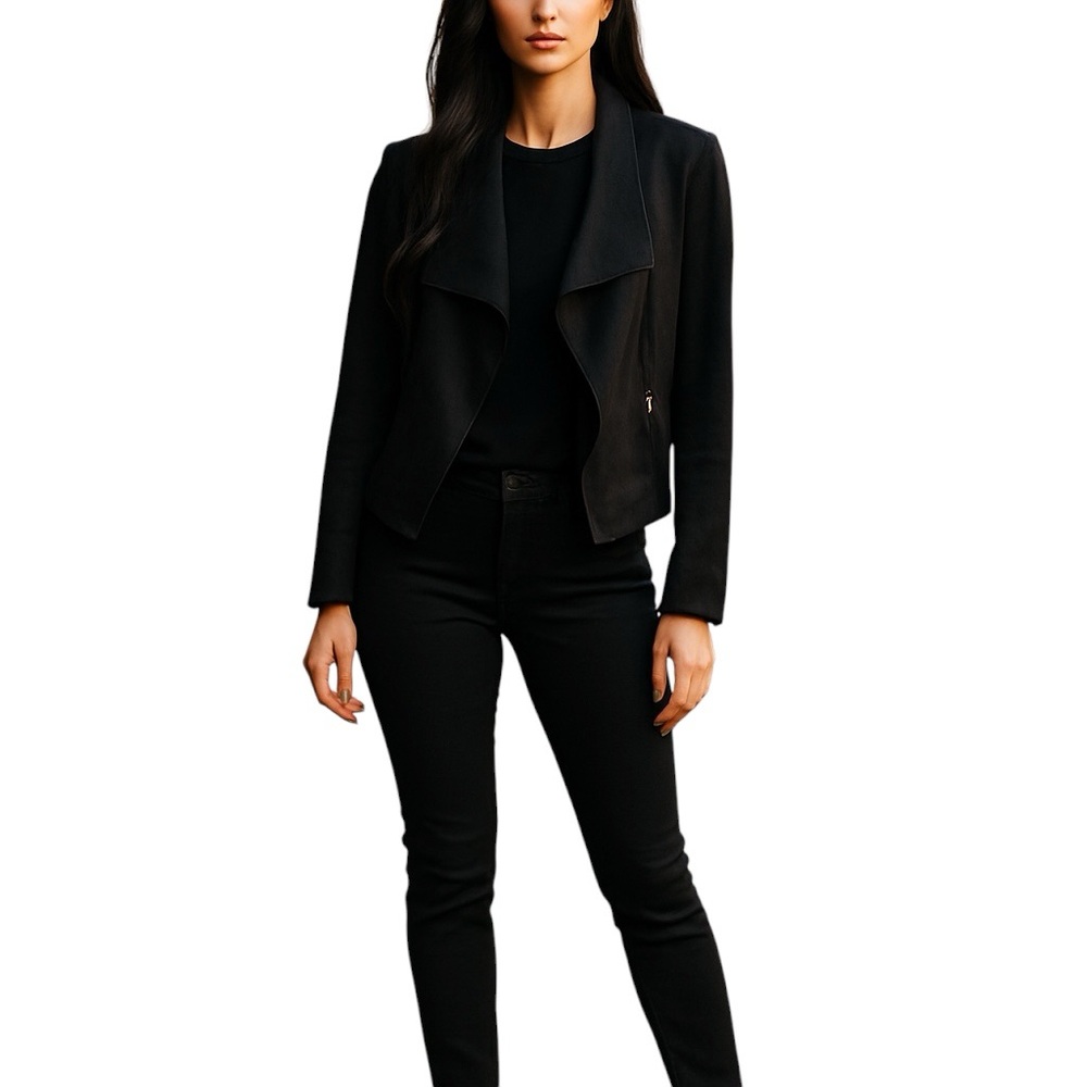 BLACK TAPE BLACK MOTO CROP JACKET S